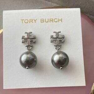 Tory Burch Silver Mother of  Pearl Drop Earrings